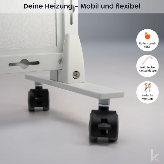 Könighaus Bild Infrarotheizung Standgerät - 450 Watt - Energiesparend = wärmt innerhalb von 2 Minuten - mit Standfüßen & Thermostat - mobile Standheizung - Echter Hingucker mit Motiv: Holzbrett