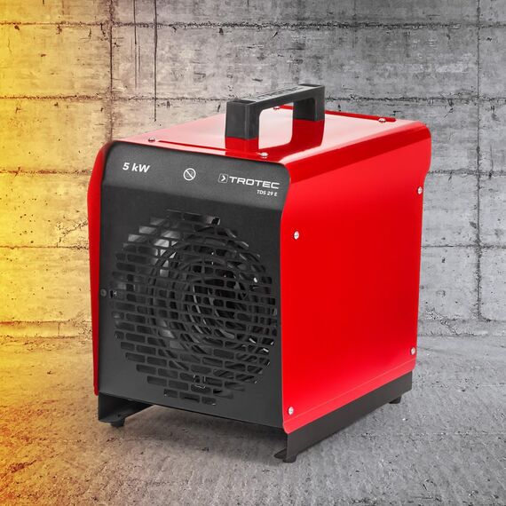 TROTEC Heizlüfter TDS 29 E – Heizleistung 2,5 kW / 5 kW – Bauheizer Luftmenge 430 m³/h – Heizgebläse für Werkstatt, Industrie, Halle, Garage