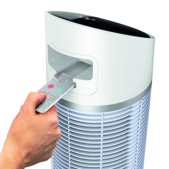 Rowenta 3-in-1 Turmventilator Silent Comfort, Heizlüfter, Ventilator und Luftfilter, 10 Stufen für jeden Bedarf, Eco-Heizmodus, Smart-Modus, Fernbedienung, Timer, Auto-Off, weiß, HQ8120