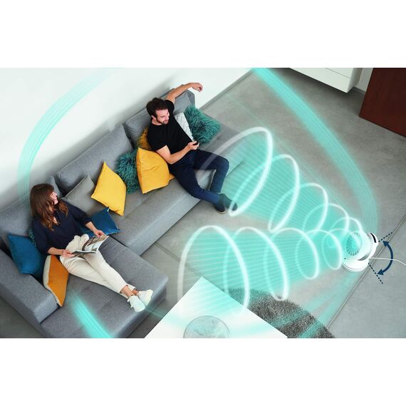Rowenta HQ7152 Air Force Intense 2-in-1 Ventilator und Heizlüfter in einem Gerät | 2600 Watt, Eco-Heizmodus, inkl. Fernbedienung, sehr kompakt | weiß, 43/32/32 cm
