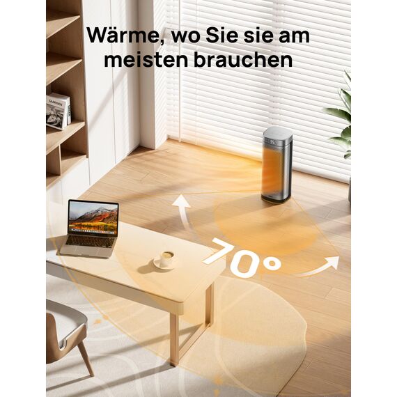 Dreo 16 Inch Electric Heater, Energy Efficient Space Heaters with Thermostat, 70° Oscillating Remote Control 3 Mode Tip-over & Overheat Protection, Silent Ceramic Fan Heater for Home