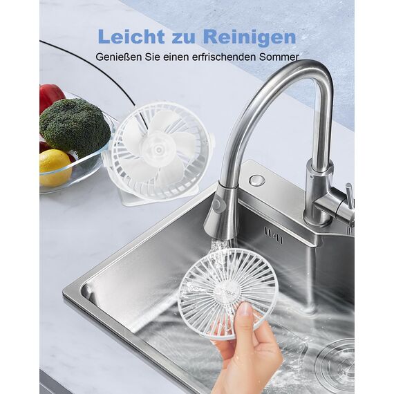 TriPole Ventilator Leiser, Mini Ventilator mit 3 Gang, USB Tischventilator Leistungsstarker Tragbarer mit 360°Neigung. Elektrischer Ventilator klein für Einsatz Büro, Schlafzimmer,Reisen-Weiß