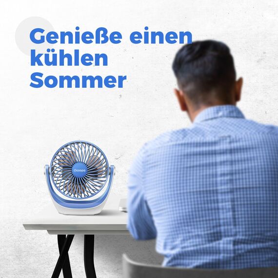 OCOOPA USB Ventilator, Ventilator klein Tischventilator mit starkem Luftstrom und Leise Betrieb 3 Geschwindigkeiten, 360 ° Drehbarer Kopf, Einfach zu Tragen für Büro, Zuhause und im Freien