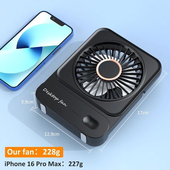 Ajgvq Tischventilator, USB Ventilator Akku von 12h Akkulaufzeit, Mini Ventilator Leise mit 3 Stufen, 135° Verstellbar, Ultraleise & Vibrationsfrei, Lüfter für Büro, Zuhause, Reise
