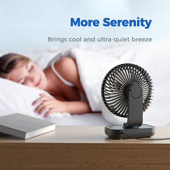 OCOOPA USB Ventilator - Ultra leise, 4 Geschwindigkeiten, leicht zu reinigen, sicher & langlebig, kompakt und tragbar