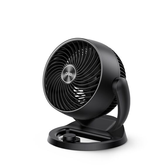 Dreo 28dB leiser Tischventilator, 30cm hoher Ventilator mit Kühlung, 3 Geschwindigkeiten 21m Luftstrom, 120° verstellbar Neigungswinkel Turbo-Luftzirkulator, tragbarer Lüfter für Schlafzimmer, Schwarz