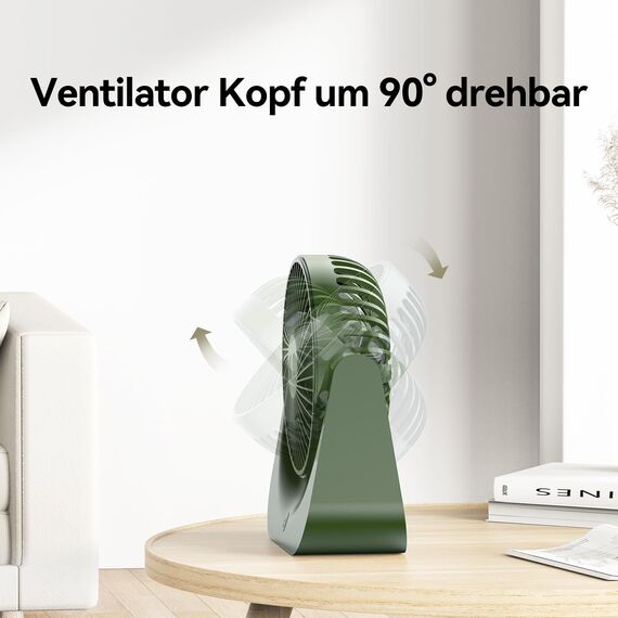 VOXON USB Tischventilator, Mini Ventilator mit 5 Geschwindigkeiten, Ventilator Leise, Usb Fan Klein mit 1,5M Langem Kabel, Tragbarer Usb Lüfter für Desktop Büro Zuhause Schlafzimmer, KEINE BATTERIE