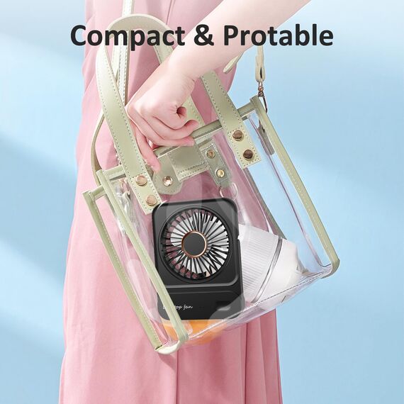 Ajgvq Tischventilator, USB Ventilator Akku von 12h Akkulaufzeit, Mini Ventilator Leise mit 3 Stufen, 135° Verstellbar, Ultraleise & Vibrationsfrei, Lüfter für Büro, Zuhause, Reise