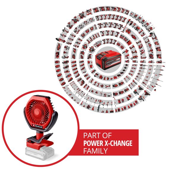 Einhell Akku-Ventilator GC-CF 18/110 Li-Solo Power X-Change (18 V, Brushless, 3 Geschwindigkeitsstufen, stufenlos einstellbar, viele Befestigungsmöglichkeiten, ohne Akku)
