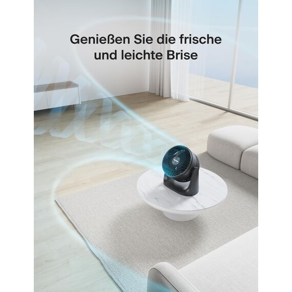 PELONIS 3 stufiger Luftzirkulationsventilator 18 cm Kompakt Tischventilator mit 100° Neigung, Leiser Betrieb für Schlafzimmer & Büro Energieeffizienter Schwarz Ventilator