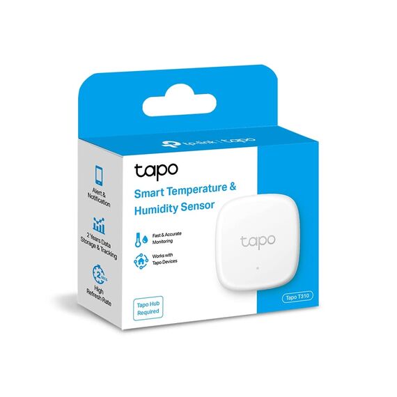 Tapo T310 Smart Temperatur & Luftfeuchtigkeitsmonitor, kostenlose Datenspeicherung,visuelle Grafiken,Flexible Installation,App-Benachrichtigungen, Hub H100 erforderlich (Packung mit 2)