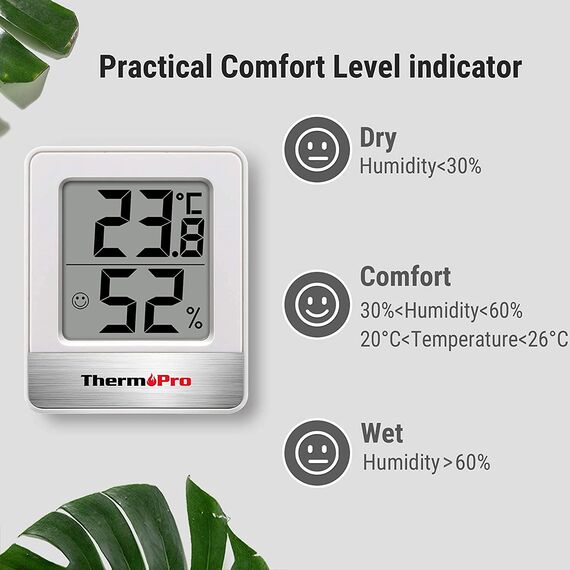 ThermoPro TP49W-3 digitales Mini Thermo-Hygrometer Thermometer innen Raumthermometer 3 er Temperatur und Luftfeuchtigkeitmessgerät mit Smiley-Indikator