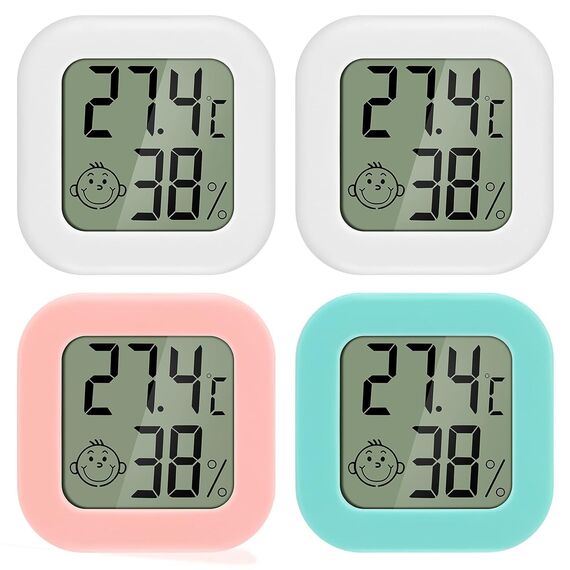 PAIRIER Mini LCD Digital Thermometer Hygrometer Innen Thermo-Hygrometer Feuchtigkeitsmesser Gauge für Babyzimmer Wohnzimmer Büro Kühlschrank