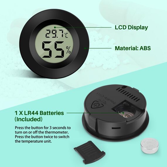 Thlevel Digital Hygrometer Thermometer Mini Temperatur Luftfeuchtigkeitsmesser für Innenraum Gewächshaus Wohnzimmer 3 Stücke