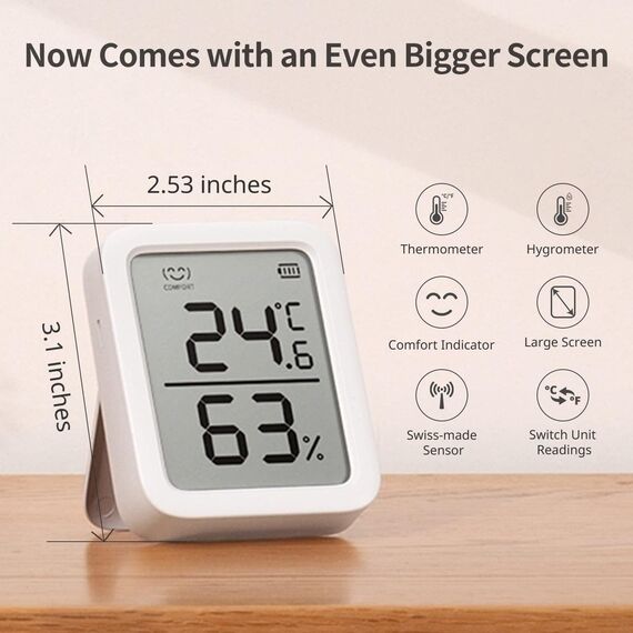 SwitchBot Thermometer Hygrometer Innen 2 Pack with Hub Mini, Bluetooth Hygrometer Digital Temperatur Feuchtigkeit Sensor mit APP & Datenspeicherung, Taupunkt/VPD/Absolute Feuchtigkeitssensor