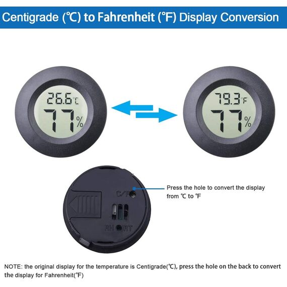 ZHITING 2Pack Thermometer Innen,Thermometer Digital Mini-Hygrometer-Thermometer Digitaler LCD-Monitor Innen-Außen-Feuchtemessgerät für Luftbefeuchter Keller Babyzimmer Fahrenheit oder Celsius