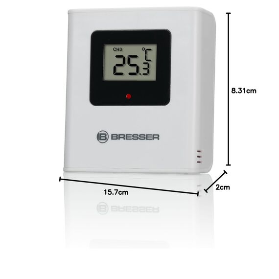 Bresser Wetterstation Funk mit Außensensor Meteo Temp, Thermometer mit Temperaturanzeige für Innen- und Außen, Wettervorhersage, mit ausklappbarem Standfuß und Wandhalterung, weiß