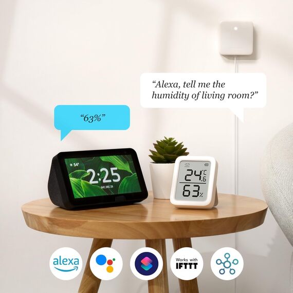 SwitchBot Thermometer Hygrometer Innen 2 Pack with Hub Mini, Bluetooth Hygrometer Digital Temperatur Feuchtigkeit Sensor mit APP & Datenspeicherung, Taupunkt/VPD/Absolute Feuchtigkeitssensor