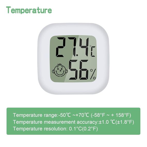 PAIRIER LCD Digital Mini Thermometer Hygrometer Temperatur Luftfeuchtigkeit Messgerät Gauge für Gewächshaus Startseite Büro 3er Pack Weiß