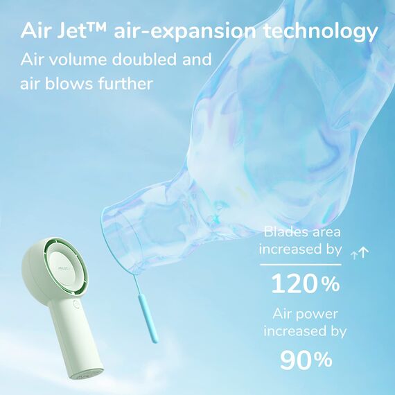 JISULIFE Turbo Handventilator Akku [16 Stunden Lange Arbeitszeit] 4000mAh Tragbarer Mini Ventilator USB Wiederaufladbarer mit 5 Geschwindigkeiten für Reisen/Draußen/Zuhause/Büro - Braun