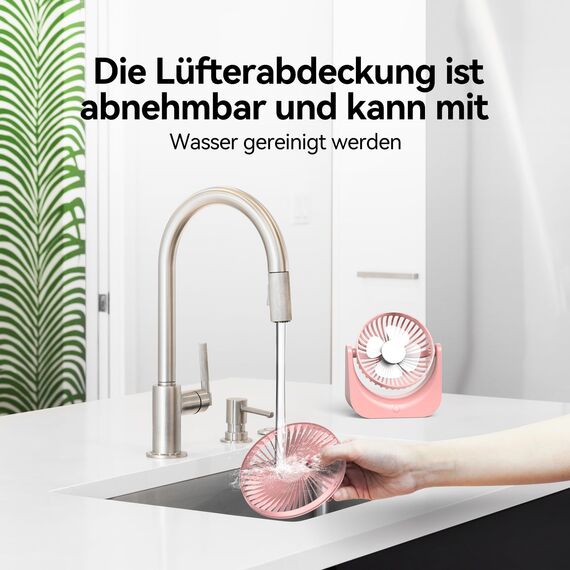 VOXON USB Tischventilator, Mini Ventilator mit 5 Geschwindigkeiten, Ventilator Leise, Usb Fan Klein mit 1,5M Langem Kabel, Tragbarer Usb Lüfter für Desktop Büro Zuhause Schlafzimmer, KEINE BATTERIE