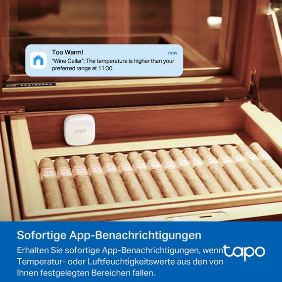 TP-Link Tapo T310 Smart Temperatur & Luftfeuchtigkeitsmonitor, kostenlose Datenspeicherung,visuelle Grafiken,Flexible Installation,App-Benachrichtigungen, Hub H100 erforderlich