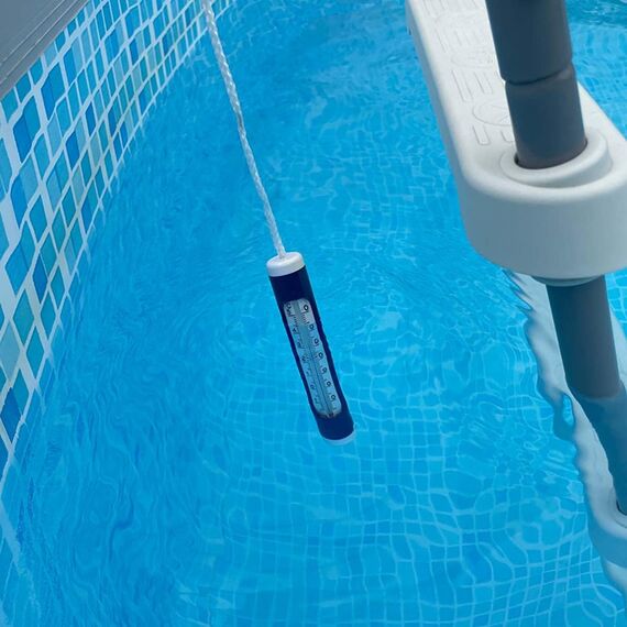 TFA Dostmann Analoges Schwimmbad- und Teichthermometer, 40.2004, mit Befestigungsleine, misst Unterwasser, für Whirlpools, Pools, Teiche, L 24 x B 24 x H 160 mm