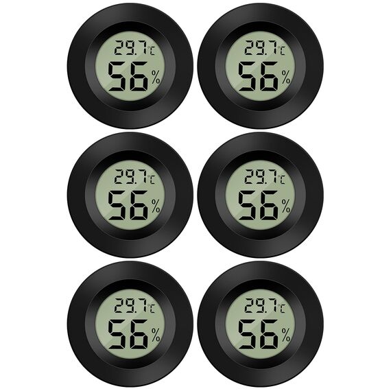 Thlevel Mini Digital Hygrometer Thermometer Temperatur Luftfeuchtigkeitmessgerät für Innenraum Gewächshaus Wohnzimmer 6 Stücke