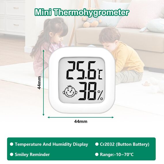 Thermometer Hygrometer Innen, Hochpräzises luftfeuchtigkeitsmesser Thermometer Innen, -10℃~70℃ für Babyzimmer Wohnzimmer Büro Gewächshaus (6)