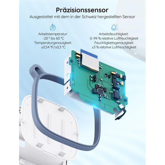 Govee WLAN Thermometer Hygrometer Innen, WiFi Thermo Hygrometer mit 50m WLAN-fähige Reichweite, App Benachrichtigung und Datenspeicherung, geeignet für Gewächshaus, Weinkeller, weiß (nur 2,4G WLAN)