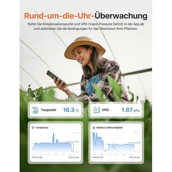 X-Sense WLAN Hygrometer Thermometer Innen mit LCD-Display, Temperatur- und Luftfeuchtigkeitsüberwachung per App, Smiley-Indikator, kompatibel mit Alexa, 4 Sensoren und Basisstation SBS50, STH0A41