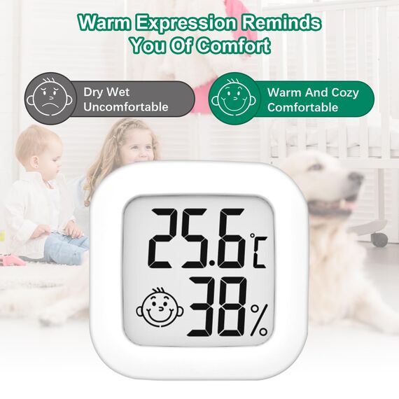 Thermometer Hygrometer Innen, Hochpräzises luftfeuchtigkeitsmesser Thermometer Innen, -10℃~70℃ für Babyzimmer Wohnzimmer Büro Gewächshaus (6)