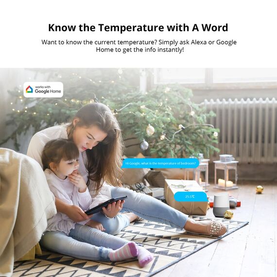 SONOFF SNZB-02P Zigbee Temperatur- und Feuchtigkeitssensor,2 Stück Smart Temperatursensor mit Komfortalarm,Zigbee Hygrometer Kompatibel mit Alexa/Google Home/HA/IFTTT,Zigbee Hub Erforderlich.