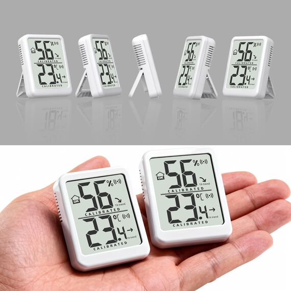 Antonki Thermometer Hygrometer Innen mit Schalter ℃/℉, Feuchtigkeitssensor für Schlafzimmer, Babyzimmer, Reptilien, Terrarium, Pflanzen – Batterie enthalten