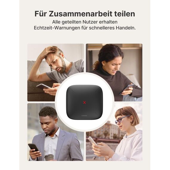 X-Sense Basisstation für intelligentes Haus, kompaktes Alarmsystem-Hub, WLAN, 2,4 GHz erforderlich, Überwachung und Fernsteuerung, SBS50, Schwarz