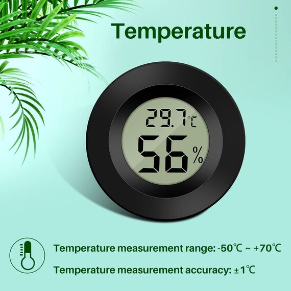 Thlevel Mini Digital Hygrometer Thermometer Temperatur Luftfeuchtigkeitmessgerät für Innenraum Gewächshaus Wohnzimmer 6 Stücke
