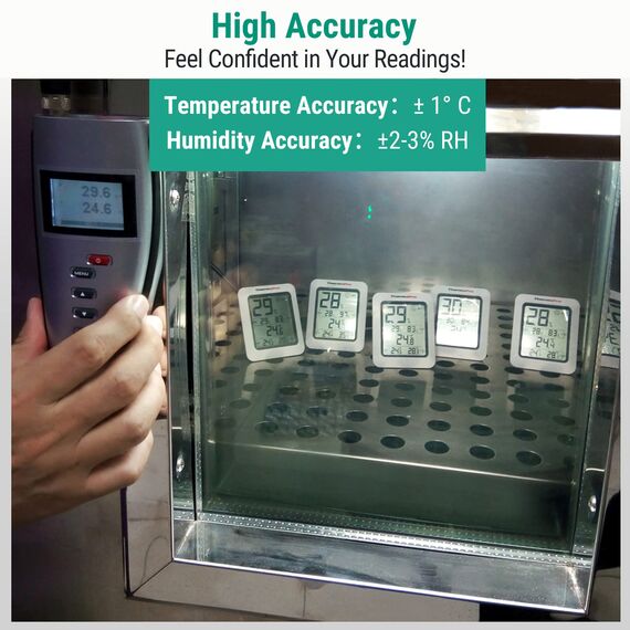 ThermoPro TP50-3 digitales Hygrometer Innen Thermometer Raumthermometer mit Aufzeichnung und Raumklima-Indikator für Raumklimakontrolle Klima Monitor