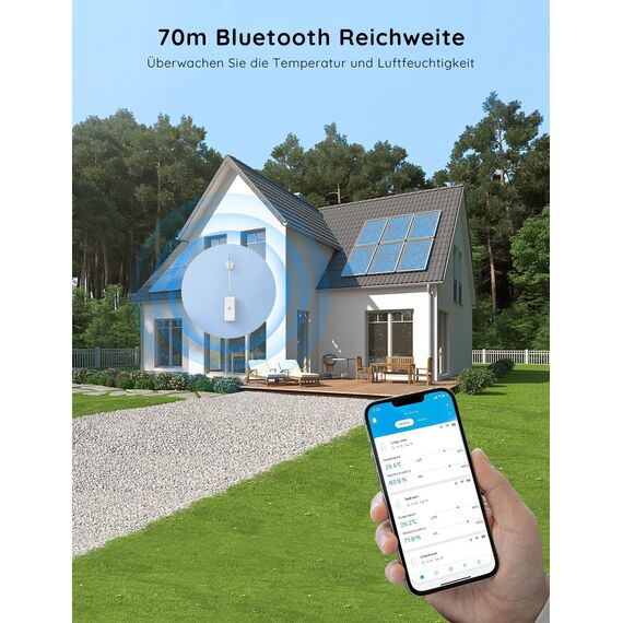 GoveeLife Hygrometer Thermometer Innen Sensoren 3Pack, Mini Bluetooth Temperatur und Luftfeuchtigkeitsmesser mit App Benachrichtigung und Datenspeicherung, geeignet für Gewächshaus, Weinkeller
