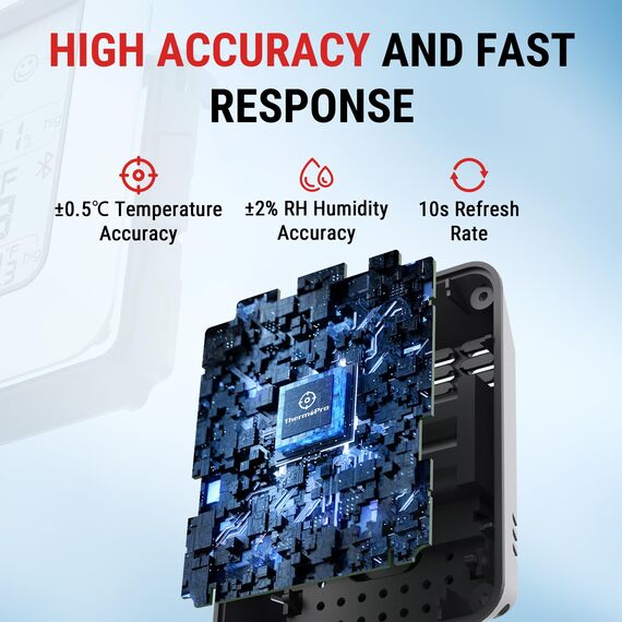 ThermoPro Thermometer Hygrometer 80m Bluetooth Raumthermometer Innen Temperatur und Luftfeuchtigkeitsmesser mit APP Datenexport für Innenraum, Büro, Weinkeller, Gewächshaus 3 Stücke