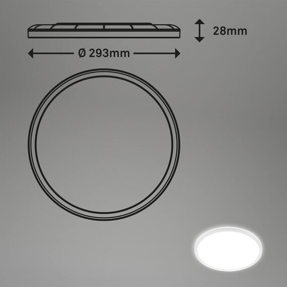 BRILONER - LED Deckenlampe mit indirektem Licht, flach, neutralweiße Lichtfarbe, Lampe, Deckenleuchte, Wohnzimmerlampe, LED Panel, Küchenlampe, Deckenbeleuchtung, 29,3x2,8 cm, Weiß