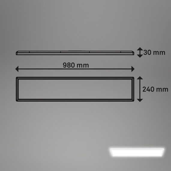 BRILONER - LED Deckenlampe 98cm mit indirektem Licht, 3 cm flach, 36W, 4800lm, neutralweißes Licht, Lampe, Deckenleuchte, Wohnzimmerlampe, LED Panel, Küchenlampe, Deckenbeleuchtung, 98x20x3 cm, Weiß