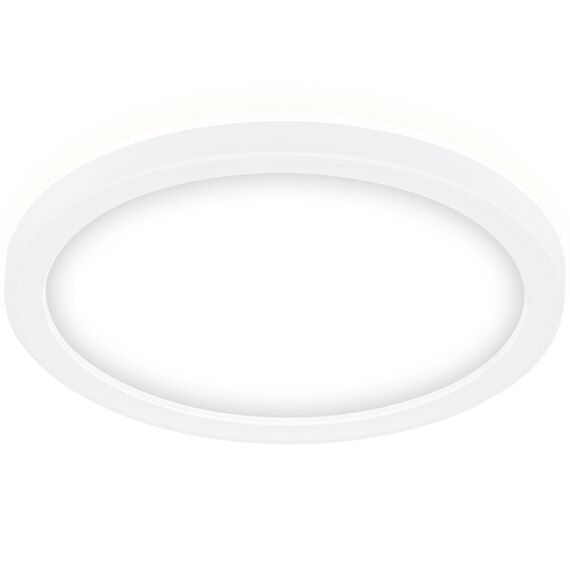 BRILONER - LED Deckenlampe mit indirektem Licht, flach, neutralweiße Lichtfarbe, Lampe, Deckenleuchte, Wohnzimmerlampe, LED Panel, Küchenlampe, Deckenbeleuchtung, 19x2,8 cm, Weiß