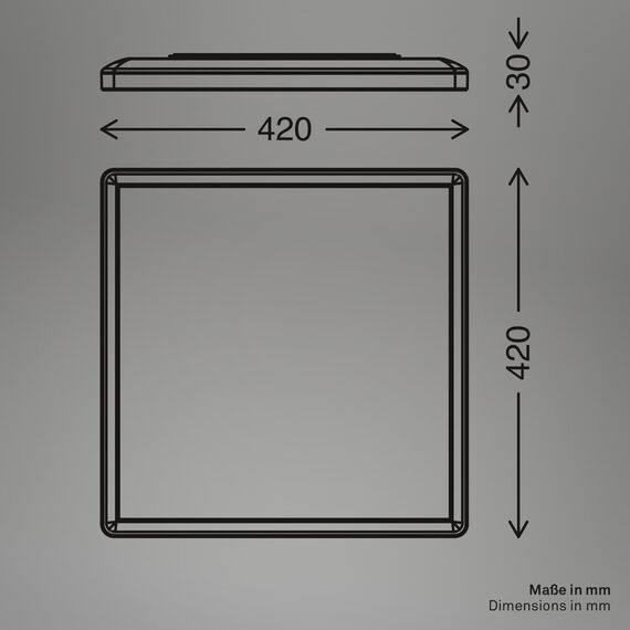 BRILONER - LED Deckenlampe mit indirektem Licht, flach, warmweißes Licht, Lampe, Deckenleuchte, Wohnzimmerlampe, LED Panel, Küchenlampe, Schlafzimmerlampe, 42x42x3 cm, Rahmen in Holzoptik