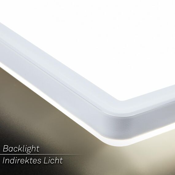 BRILONER - LED Deckenlampe 98cm mit indirektem Licht, 3 cm flach, 36W, 4800lm, neutralweißes Licht, Lampe, Deckenleuchte, Wohnzimmerlampe, LED Panel, Küchenlampe, Deckenbeleuchtung, 98x20x3 cm, Weiß