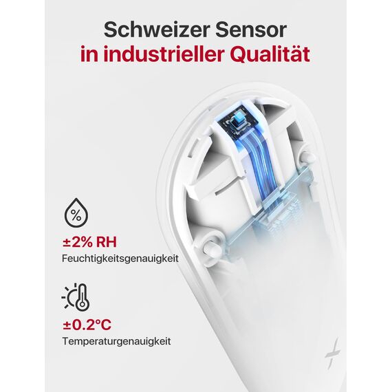 X-Sense WLAN Hygrometer Thermometer Innen, Temperatur- und Luftfeuchtigkeitsüberwachung per App, 500m Reichweite, Kostenfreier Datenexport, kompatibel mit Alexa, 4 Sensoren und 1 Basisstation SBS50