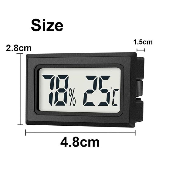 JEDEW 6er-Set Mini Digitale Thermometer-Hygrometer, Innen Temperatur- und Luftfeuchtigkeitmessgerät für Innenraum Gewächshaus Luftbefeuchter Reptilien, Großer LCD-Bildschirm Zentigrad ℃ (6)