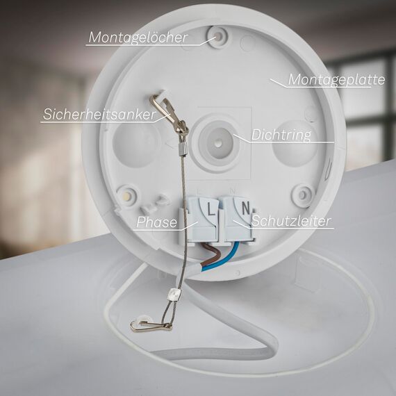 BRILONER - LED Deckenlampe mit indirektem Licht, flach, neutralweißes Licht, Lampe, Deckenleuchte, Wohnzimmerlampe, LED Panel, Küchenlampe, Deckenbeleuchtung, 24x24x3 cm, Weiß