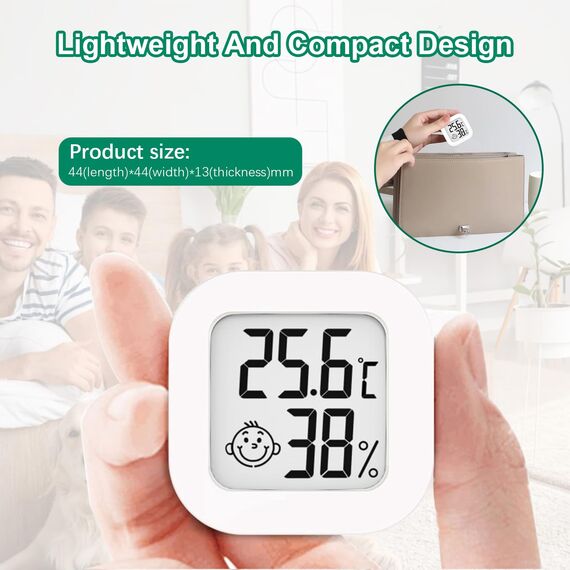 Thermometer Hygrometer Innen, Hochpräzises luftfeuchtigkeitsmesser Thermometer Innen, -10℃~70℃ für Babyzimmer Wohnzimmer Büro Gewächshaus (4)