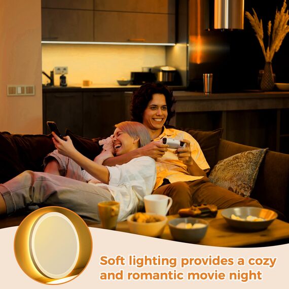 slochi LED Deckenleuchte, 24W Deckenlampe Flach Dimmbar mit Fernbedienung, 1800K Nachtlicht Warm, 3000K-6500K, Ultra Dünn Schlafzimmer Lampe für Schlafzimme Wohnzimmer Kinderzimmer-Rund Weiss