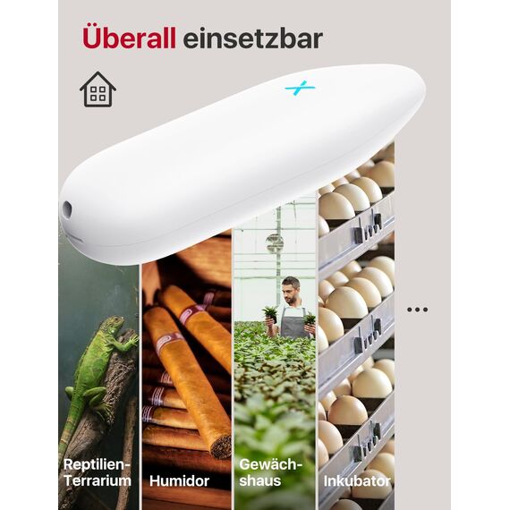 X-Sense WLAN Hygrometer Thermometer Innen, Temperatur- und Luftfeuchtigkeitsüberwachung per App, Export gespeicherter Daten, kompatibel mit Alexa, 3 Sensoren – erfordert Basisstation SBS50
